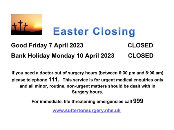 Easter Closing Dates