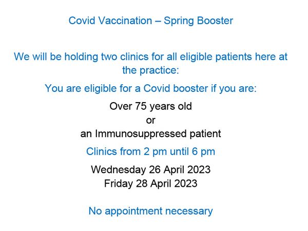 Spring 2023 Covid Boosters